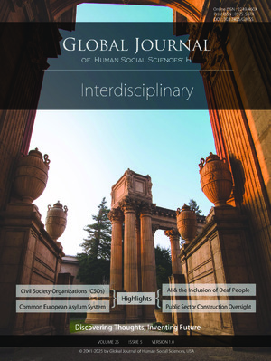 GJHSS Volume 25 Issue H5 Cover Image