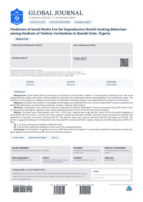 Global Journals Publishing Group logo and publication details for research articles.