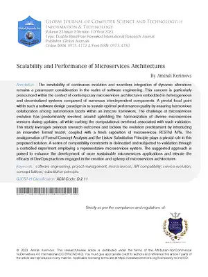 Scalability and performance of microservices architectures in cloud computing.